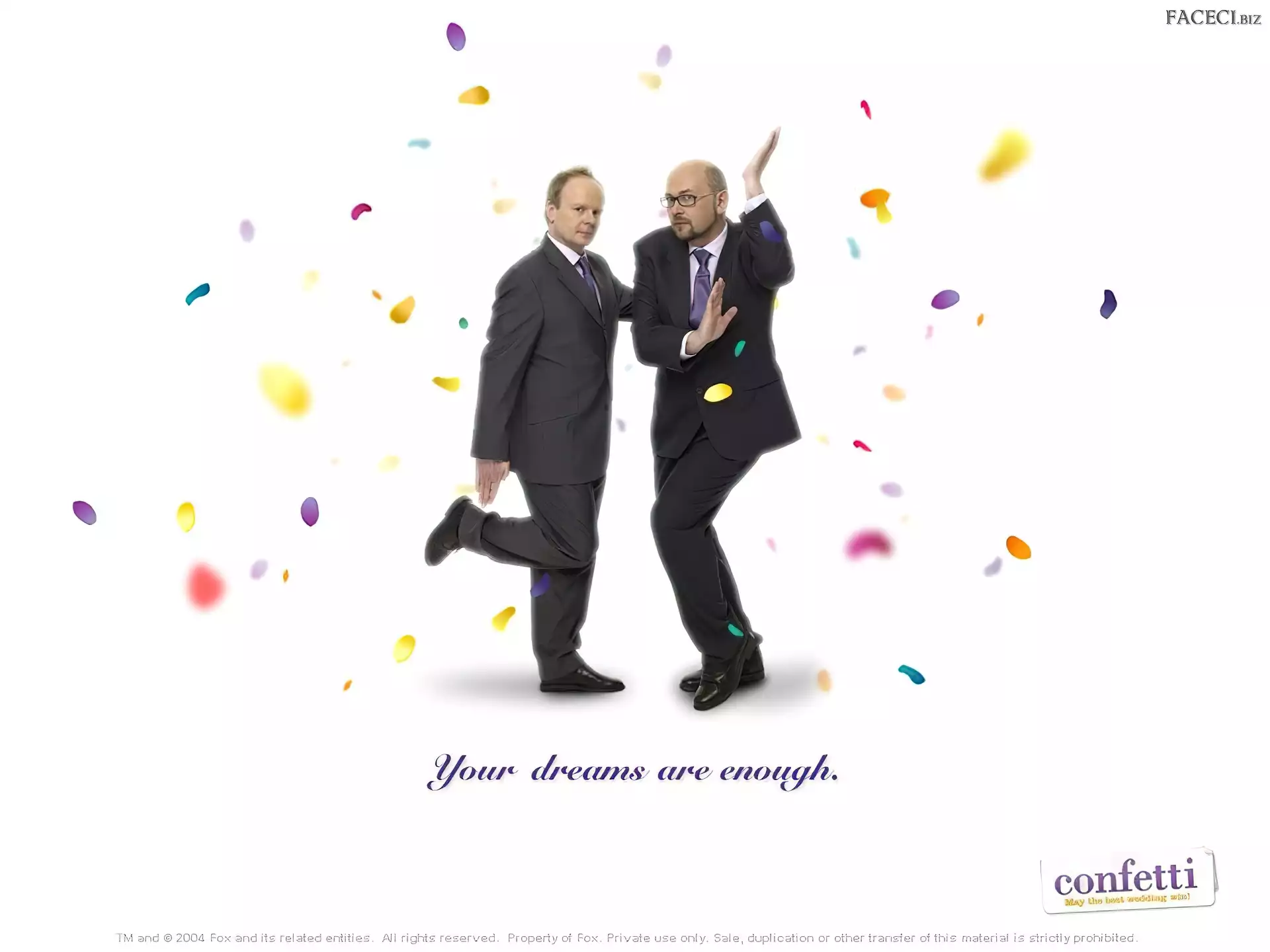 Confetti, garnitur, Jason Watkins, Vincent Franklin